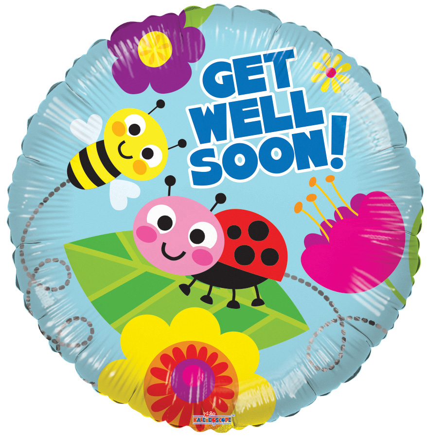 Balloon Foil 18 Inch Get Well Soon Bee