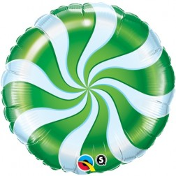Balloon Foil 18 Inch Green Candy Swirl