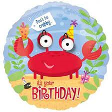 Balloon Foil 18 Inch Birthday Crab Eye Popper