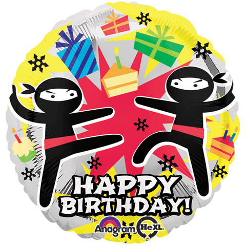 Balloon Foil 18 Inch Happy Birthday Ninja