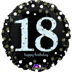 Balloon Foil 18 Inch Happy 18th Birthday Silver