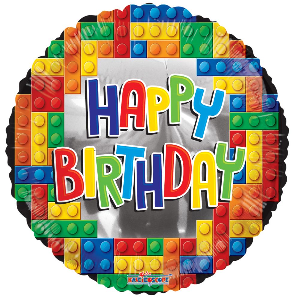 Balloon Foil 18 Inch Birthday Building Bricks