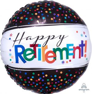 Balloon Foil 18 Inch Happy Retirement Dots