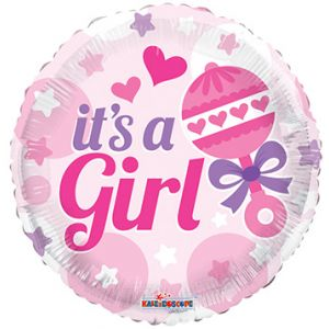 Balloon Foil 18 Inch It's A Girl Rattle