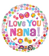 Balloon Foil 18 Inch Love You Nana Butterfly