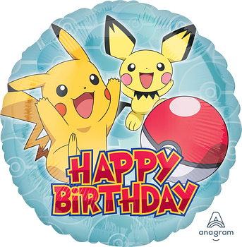 Balloon Foil 18 Inch Happy Birthday Pokemon