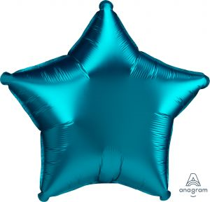 Balloon Foil 19 Inch Star Aqua Satin Luxe