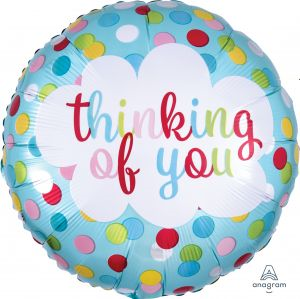 Balloon Foil 18 Inch Thinking of You Dots