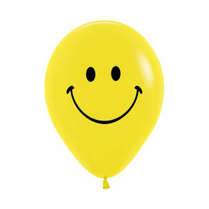Balloon Latex 11 Inch Fashion Smiley Yellow