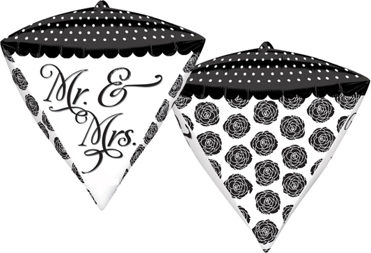 Balloon Foil 18 Inch UltraShape Diamond Sophisticated Mr and Mrs