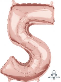 Balloon Foil 34 Inch Rose Gold Number 5