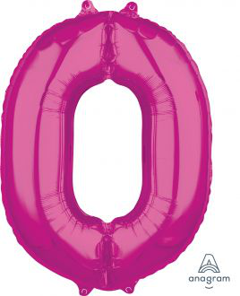 Balloon Foil 34 Inch Pink Number 0