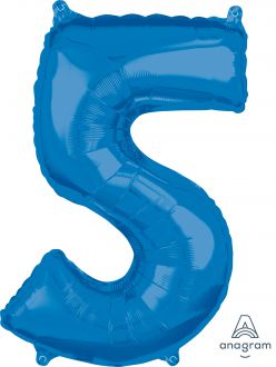 Balloon Foil 34 Inch Blue Number 5