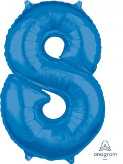 Balloon Foil 34 Inch Blue Number 8 Foil