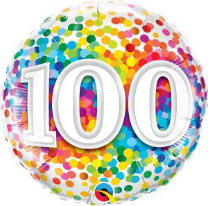 Balloon Foil 18 Inch 100 Rainbow Confetti