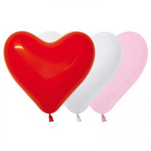 Balloon Latex 11 Inch Fashion Heart Red/White/Pink