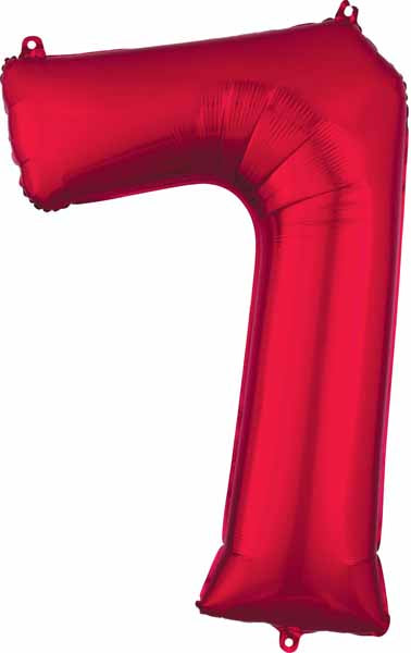 Balloon Foil 34 Inch Red Number 7 Foil