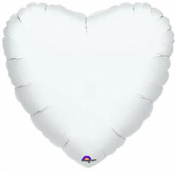 Balloon Foil 19 Inch Heart Flat Opaque White