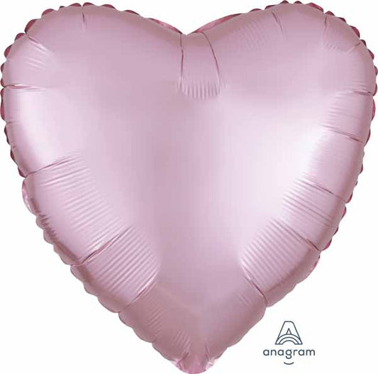 Balloon Foil 19 Inch Heart Pastel Pink Satin Luxe