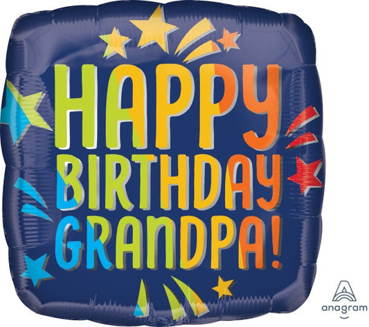 Balloon Foil 18 Inch Happy Birthday Grandpa Rainbow