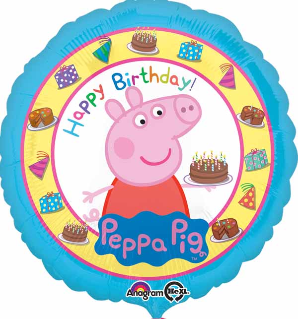 Balloon Foil 18 Inch Happy Birthday Peppa Pig