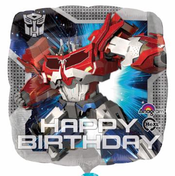 Balloon Foil 18 Inch Happy Birthday Transformers