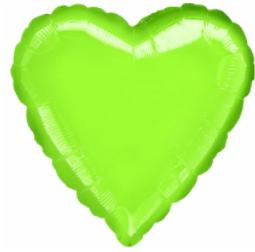 Balloon Foil 19 Inch Heart Lime Green