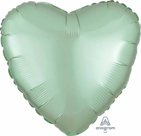 Balloon Foil 19 Inch Heart Mint Green Satin Luxe