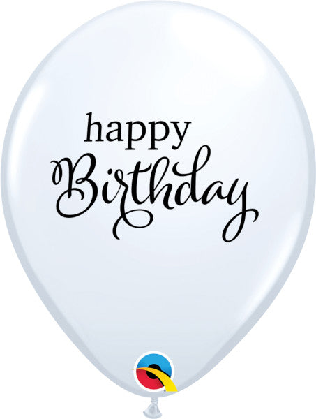Balloon Latex 11 Inch Fashion Simply Happy Birthday White
