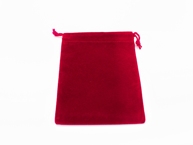 SUEDECLOTH DICE BAG - SMALL RED
