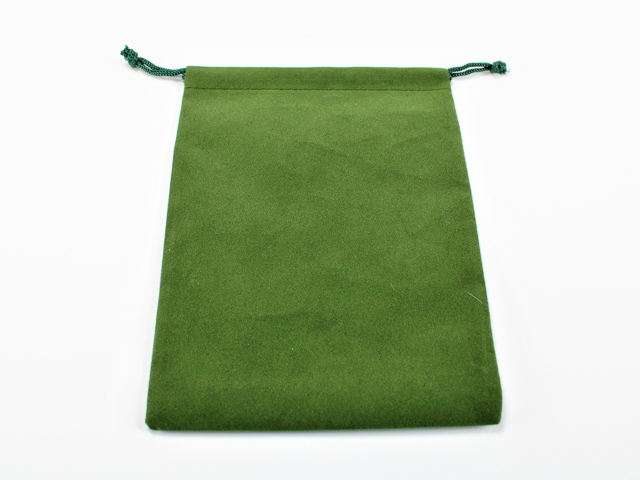 SUEDECLOTH DICE BAG - LARGE GREEN