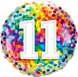 Balloon Foil 18 Inch 011 Rainbow Confetti