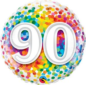 Balloon Foil 18 Inch 090 Rainbow Confetti