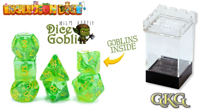 Dice Inclusion - Goblin 7-Die Set Upgraded Case