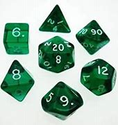Dice Koplow Glitter Polyhedral 7pc Set Green