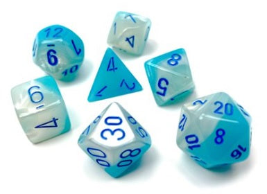 Dice Gemini 7-Die Set Turquoise-White/Blue Luminary