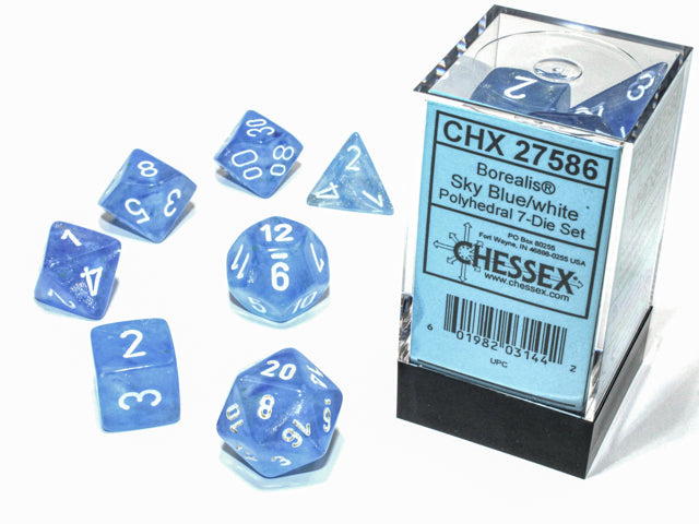 Dice Borealis 7-Die Set Sky Blue/White Luminary