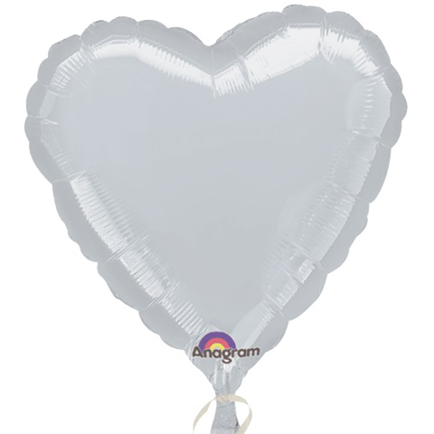 Balloon Foil 19 Inch Heart Metallic Silver