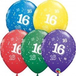 Balloon Latex 11 Inch Fashion Round Number 016 ASSORTED COLOURS
