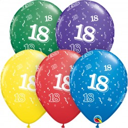 Balloon Latex 11 Inch Fashion Round Number 018 ASSORTED COLOURS