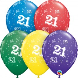 Balloon Latex 11 Inch Fashion Round Number 021 ASSORTED COLOURS