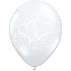 Balloon Latex 11 Inch Fashion Wedding Hearts Crystal Clear